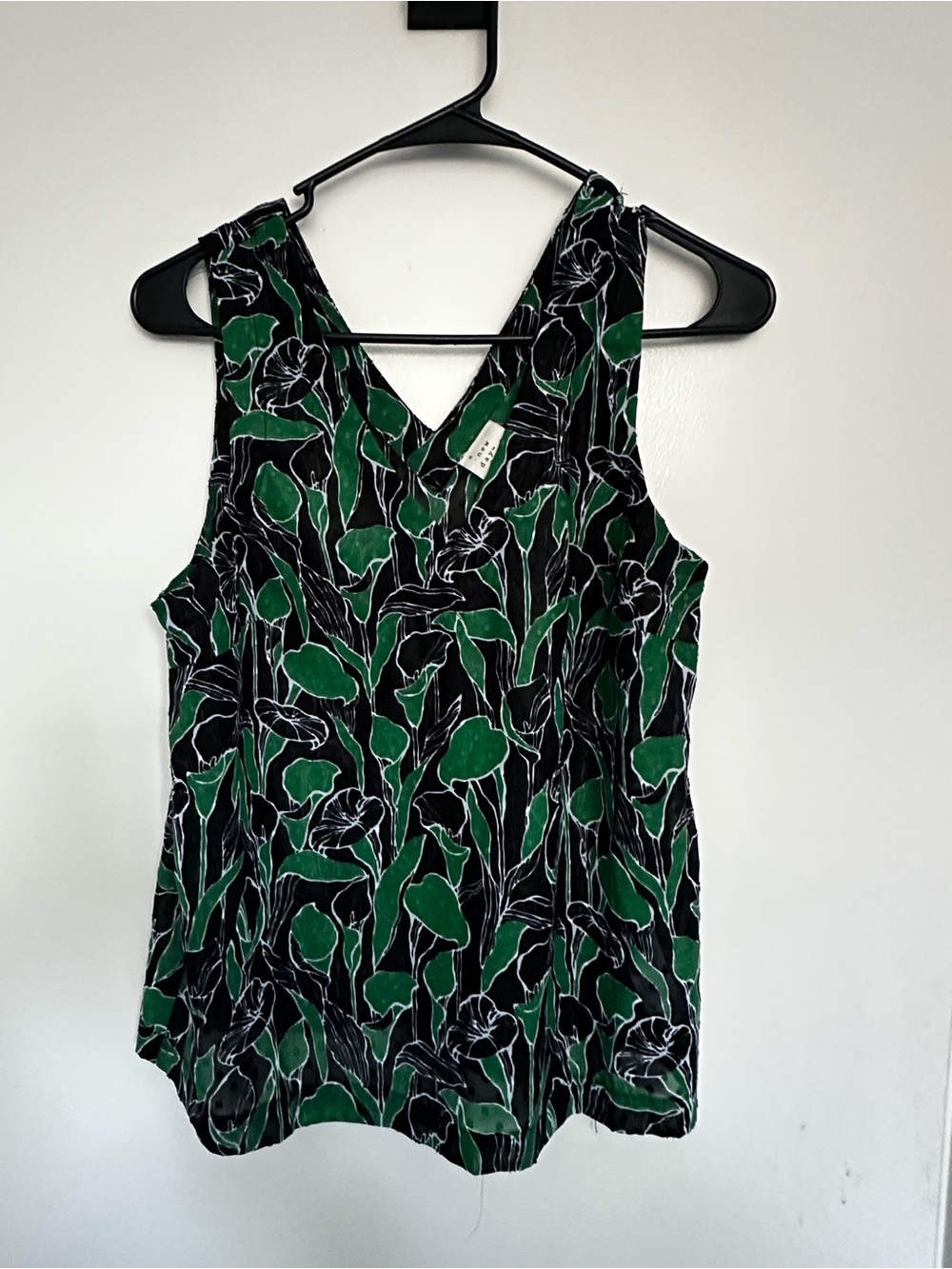 a new day Black & Green Floral V-Neck Camisole